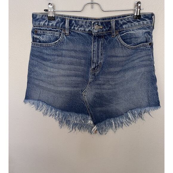 Free People We The Free Bailey Fringe Denim Skirt Size 28 Blue - Picture 4 of 10